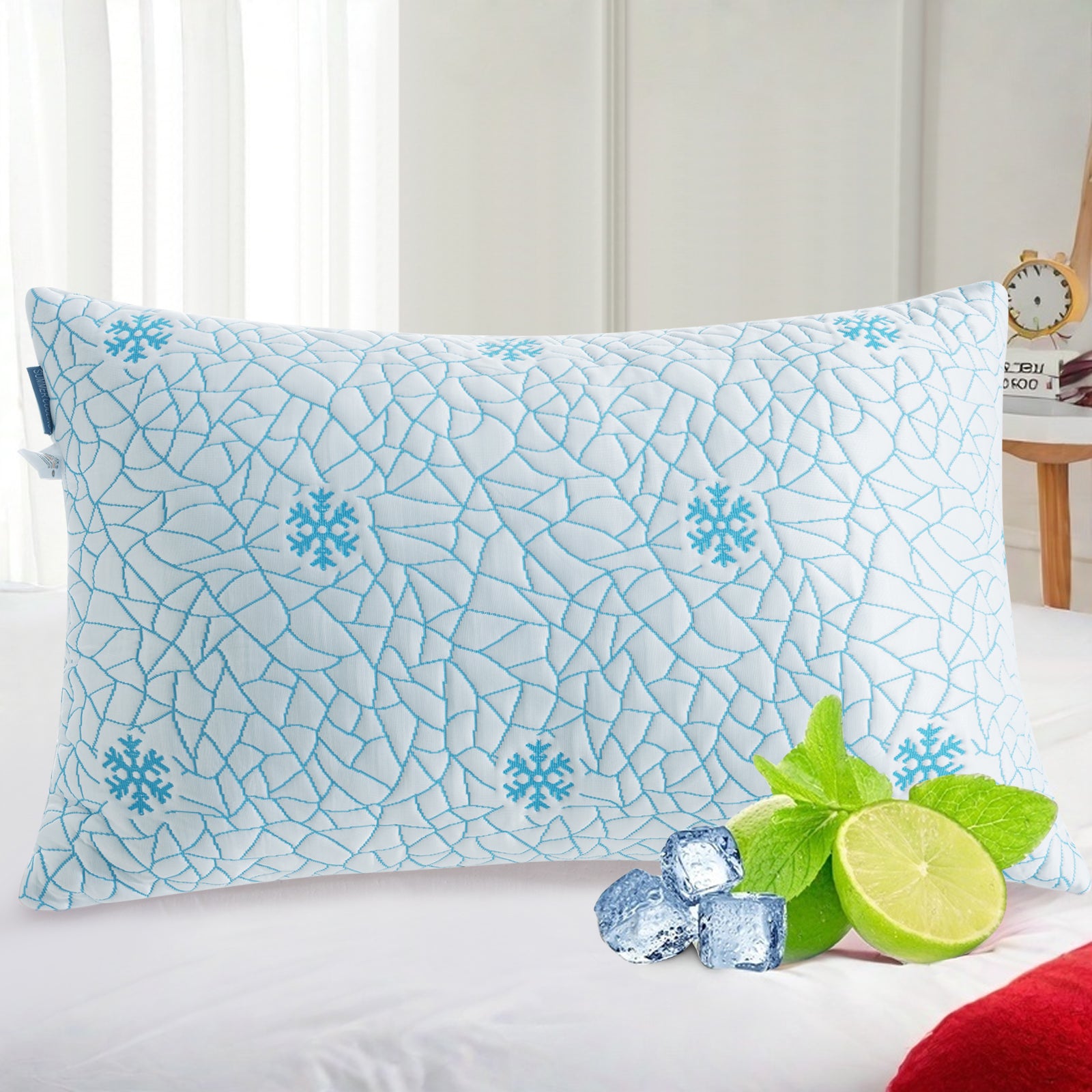 EMONIA Cooling Memory Foam Pillow 1 Pack,Adjustable Support & Heat Dissipation Tech for Side,Back,Stomach & Hot Sleepers, OEKO-TEX Certified