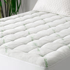 EMONIA Mattress Pad Pillow Top Mattress Cover Breathable Soft Viscose Made from Bamboo Mattress Protector Deep Pocket Fits 8-21 Inches