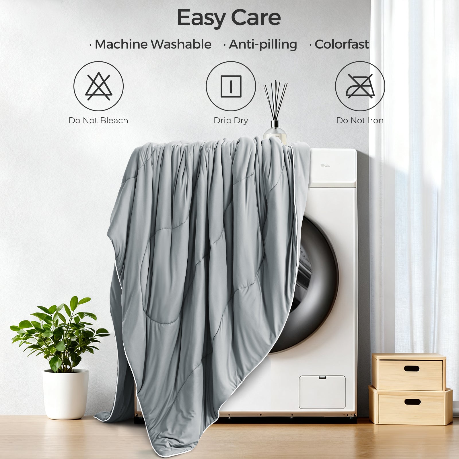 EMONIA Cooling Comforter, Summer Cooling Blanket for Hot Sleepers and Night Sweats, Soft Double-Sided Cool Blankets, All-Season Lightweight Bed Comforter