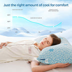 EMONIA Cooling Memory Foam Queen Pillows Set of 2,Adjustable Support & Heat Dissipation Tech for Side,Back,Stomach & Hot Sleepers, OEKO-TEX Certified (30"x20")