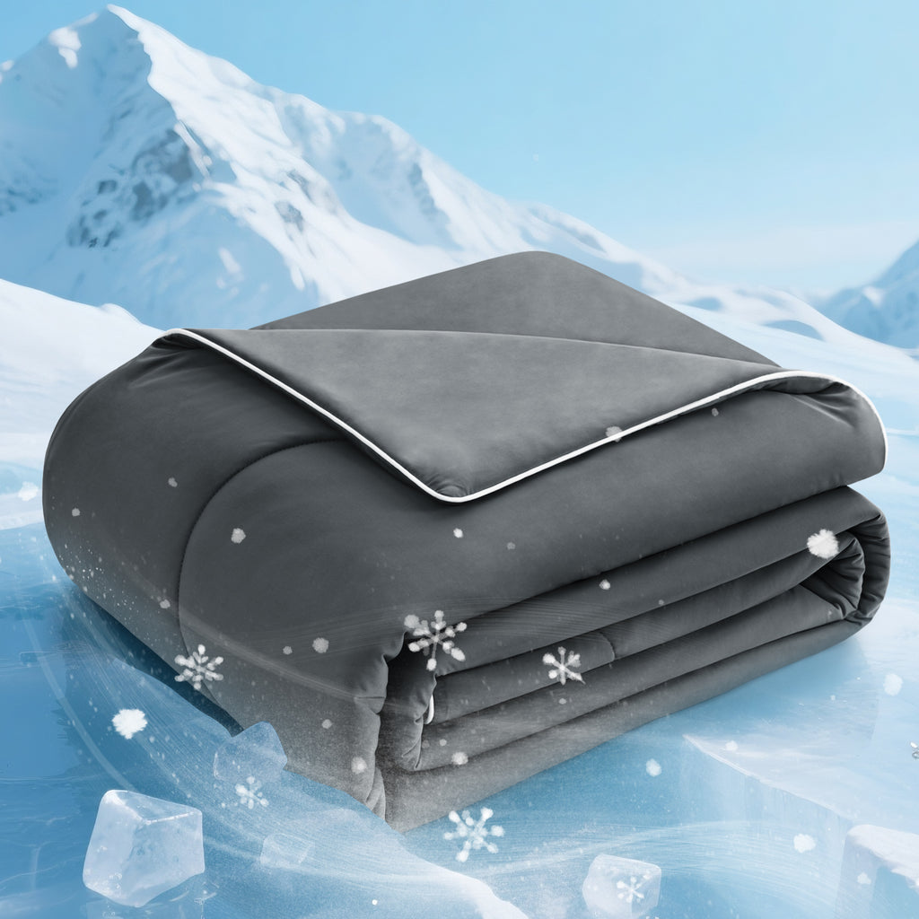 EMONIA Cooling Comforter, Summer Cooling Blanket for Hot Sleepers and Night Sweats, Soft Double-Sided Cool Blankets, All-Season Lightweight Bed Comforter