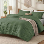 EMONIA 3-Piece Queen Comforter Set,Soft & Cozy Washed Brushed Micro-Poly Down Alternative Bedding Set,Lightweight Fluffy Reversible Bed in a Bag