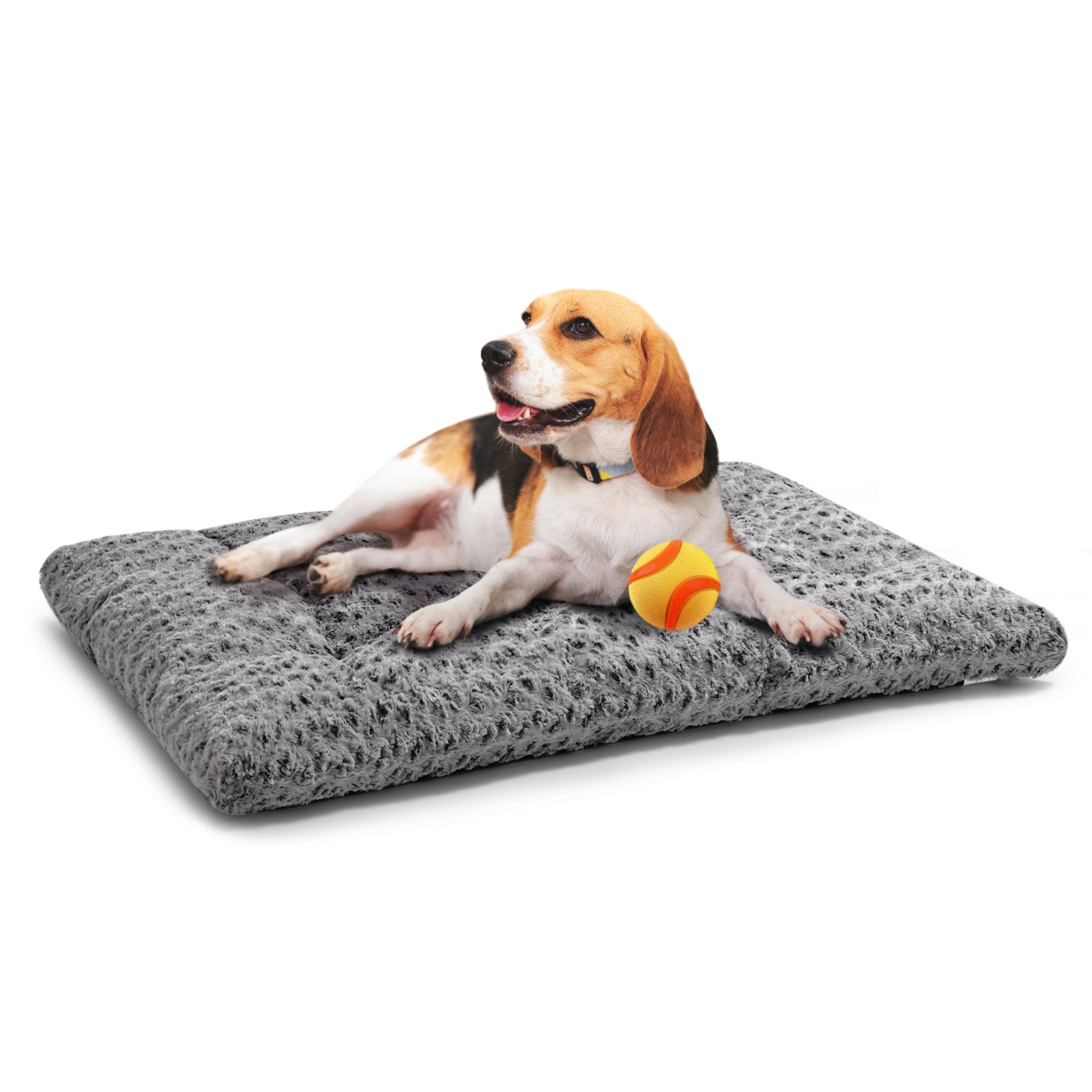 EMONIA Dog Beds Crate Pad,Super Soft Fabric Machine Washable & Anti Slip, Kennel Mat Suitable for Large, and Medium Dogs,Gray