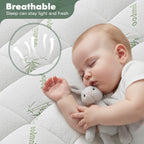EMONIA Mattress Pad Pillow Top Mattress Cover Breathable Soft Viscose Made from Bamboo Mattress Protector Deep Pocket Fits 8-21 Inches