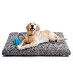 EMONIA Dog Beds Crate Pad,Super Soft Fabric Machine Washable & Anti Slip, Kennel Mat Suitable for Large, and Medium Dogs,Gray