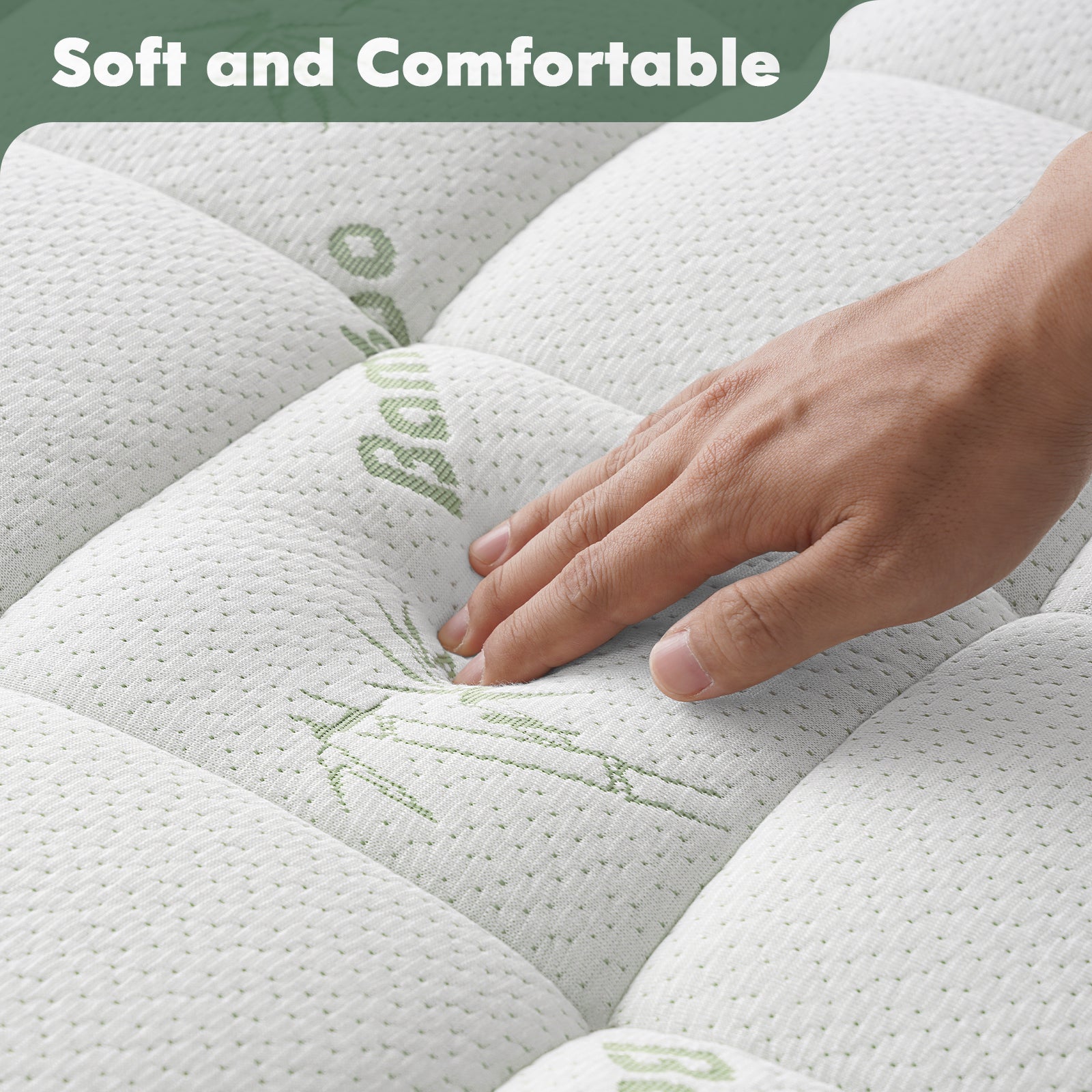 EMONIA Mattress Pad Pillow Top Mattress Cover Breathable Soft Viscose Made from Bamboo Mattress Protector Deep Pocket Fits 8-21 Inches