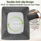 EMONIA 100% Waterproof 4 Layer Mattress Protector, Quilted Fitted Mattress Pad Cover, Durable, Breathable & Noiseless, Soft and Comfortable with 8''-21'' Deep Pocket(Dark Gray)