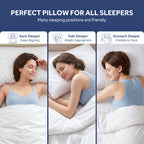 EMONIA Bed Pillows 2 Pack, Luxury Hotel Soft Pillows with Down Alternative Fiber & Shredded Memory Foam, Gusseted Design for Back/Stomach/Side Sleepers