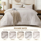 EMONIA 3-Piece Queen Comforter Set,Soft & Cozy Washed Brushed Micro-Poly Down Alternative Bedding Set,Lightweight Fluffy Reversible Bed in a Bag