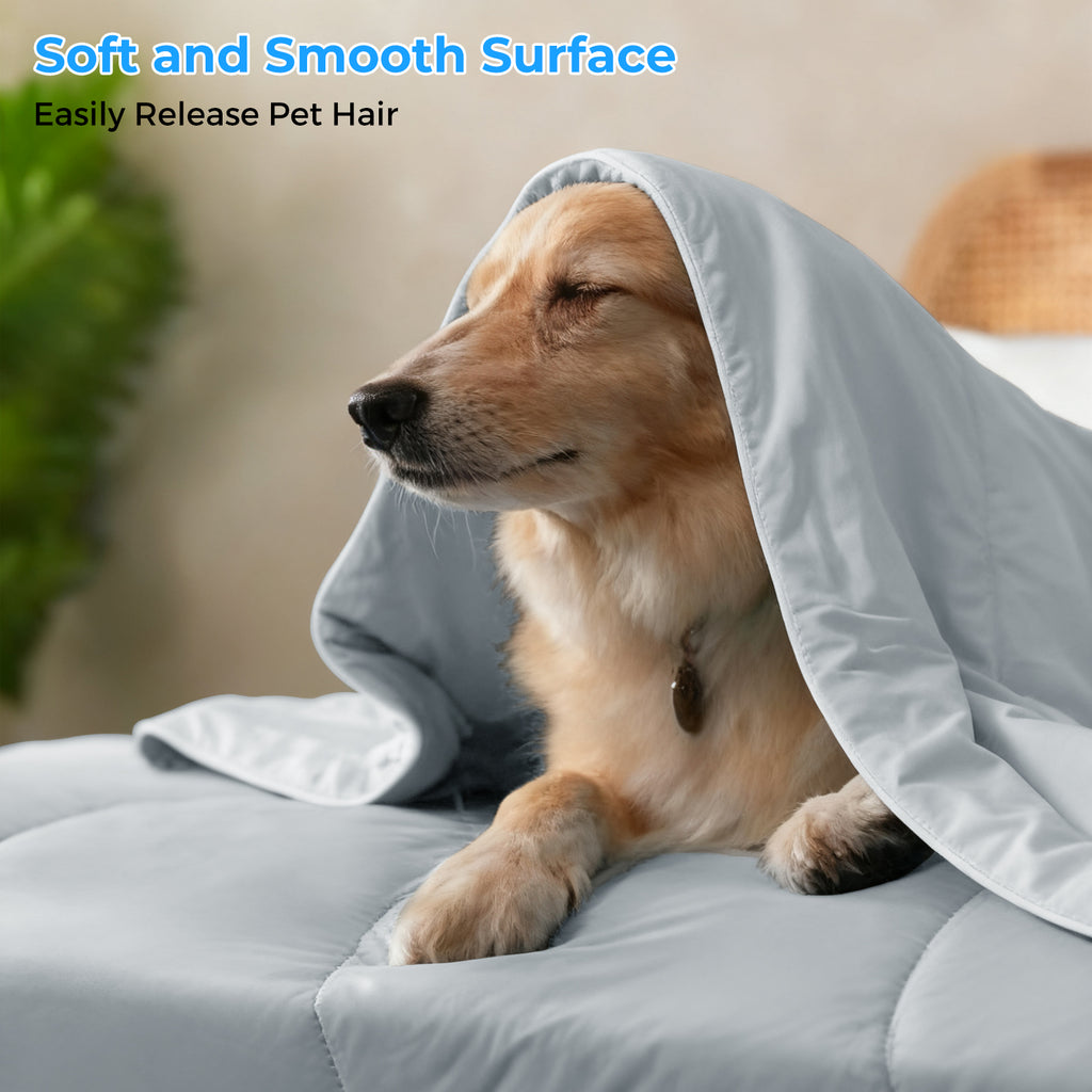 EMONIA Cooling Comforter, Summer Cooling Blanket for Hot Sleepers and Night Sweats, Soft Double-Sided Cool Blankets, All-Season Lightweight Bed Comforter