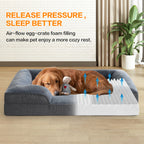 EMONIA Dog Sofa Bed for Small Dogs,Washable Small Sized Orthopedic Dog Bed with Removable Cover,Waterproof Egg-Crate Foam Pet Couch Nonslip Small/Medium/Large Bloster Dog Bed with Sides,Grey
