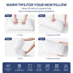 EMONIA Bed Pillows 2 Pack, Luxury Hotel Soft Pillows with Down Alternative Fiber & Shredded Memory Foam, Gusseted Design for Back/Stomach/Side Sleepers