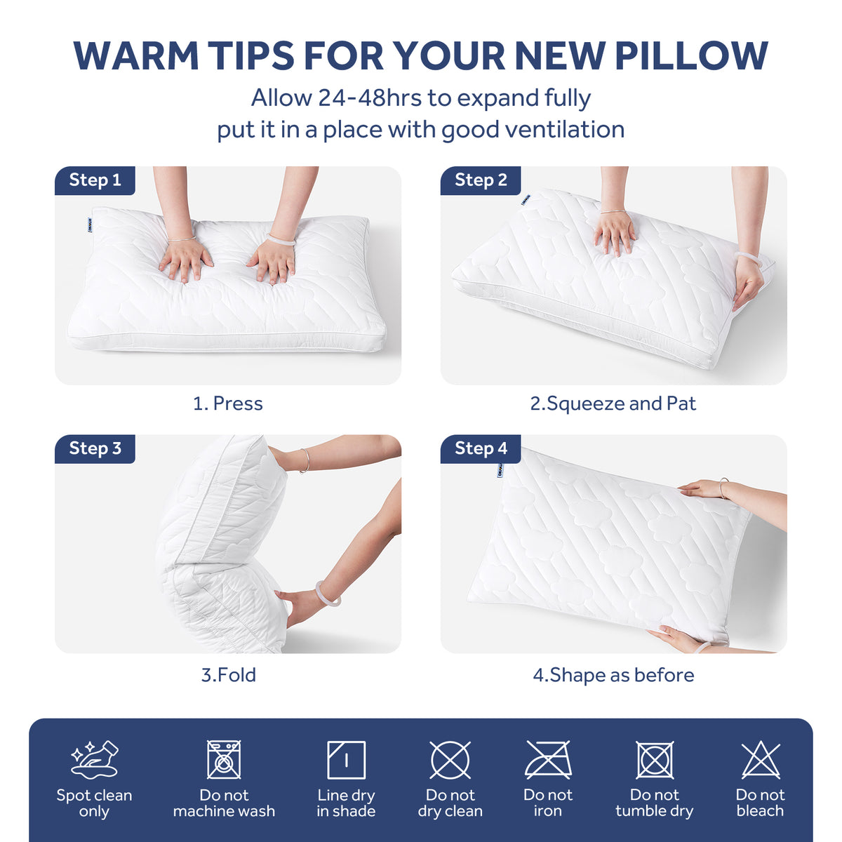 EMONIA Bed Pillows 2 Pack, Luxury Hotel Soft Pillows with Down Alternative Fiber & Shredded Memory Foam, Gusseted Design for Back/Stomach/Side Sleepers