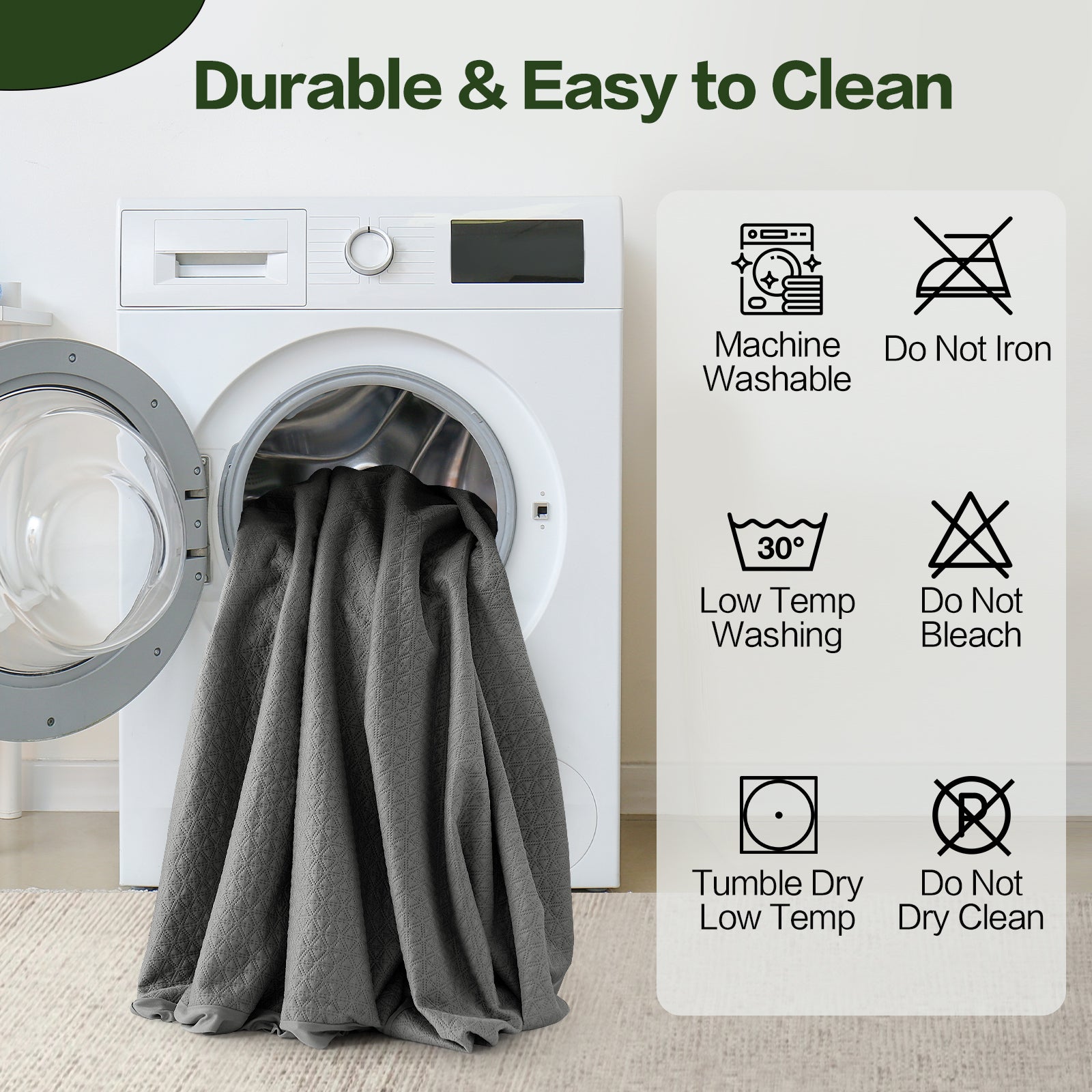 EMONIA 100% Waterproof 4 Layer Mattress Protector, Quilted Fitted Mattress Pad Cover, Durable, Breathable & Noiseless, Soft and Comfortable with 8''-21'' Deep Pocket(Dark Gray)