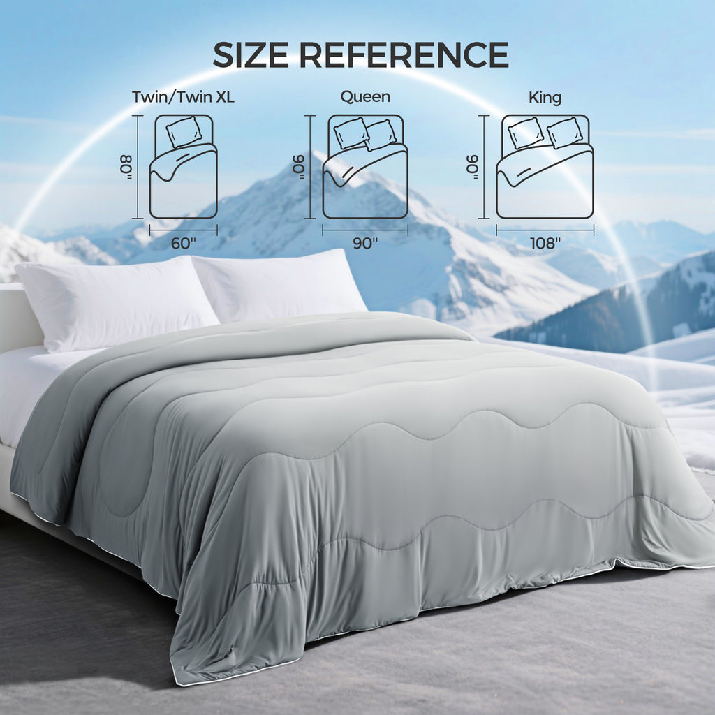 EMONIA Cooling Comforter, Summer Cooling Blanket for Hot Sleepers and Night Sweats, Soft Double-Sided Cool Blankets, All-Season Lightweight Bed Comforter