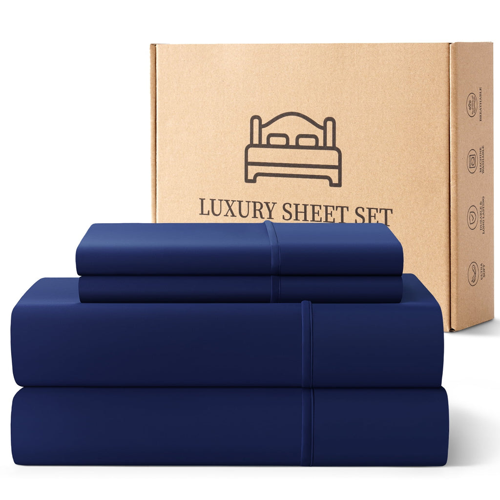 Dark Blue Bed Sheet 4-piece