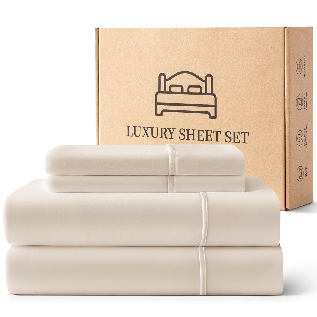Beige Bed Sheet 4-piece