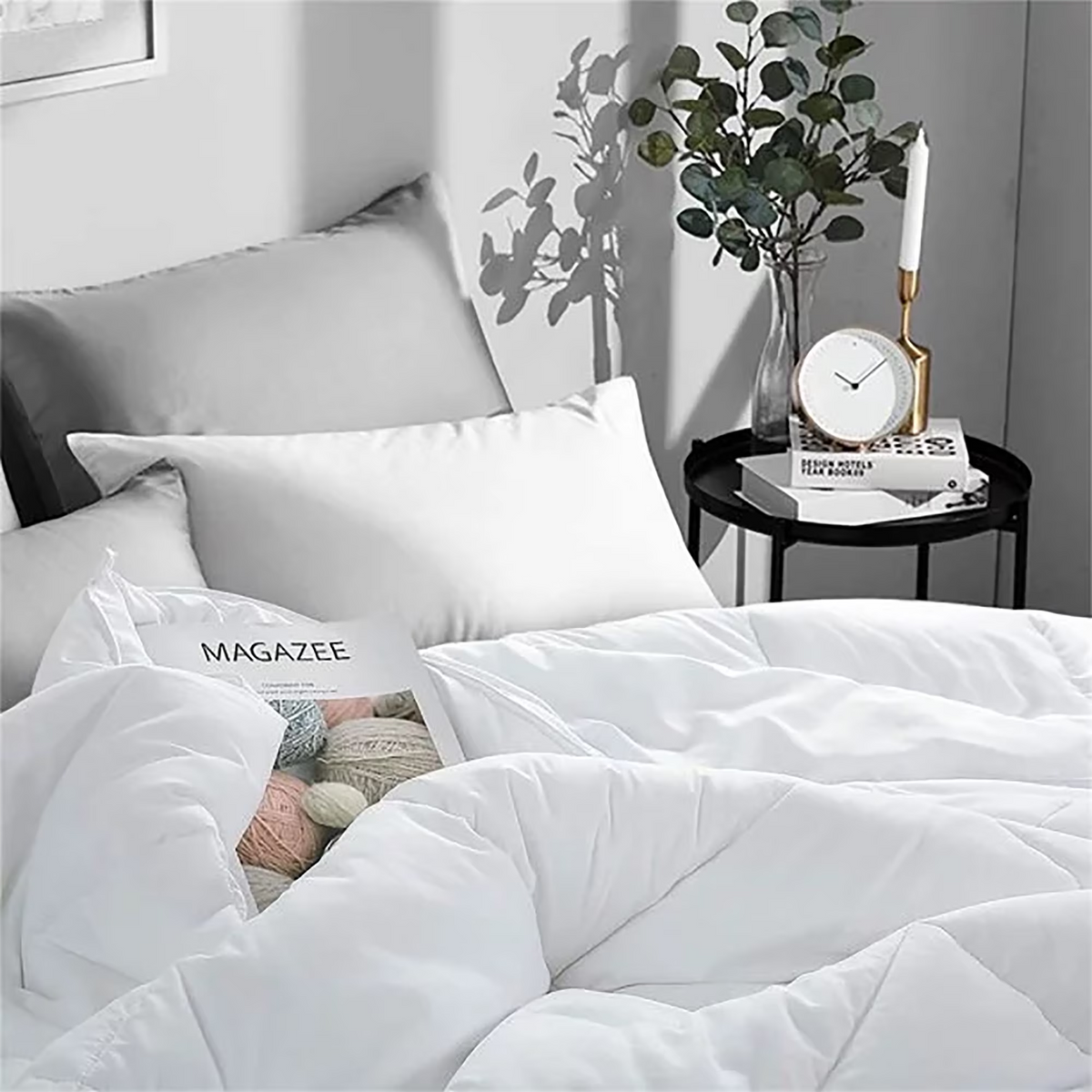 EMONIA 165GSM Quilted Comforter Duvet Insert All Season Fluffy Ultra Soft Down Alternative Hotel Cooling Skin friendly Washable Bedding Blanket with 8 Corner Tabs