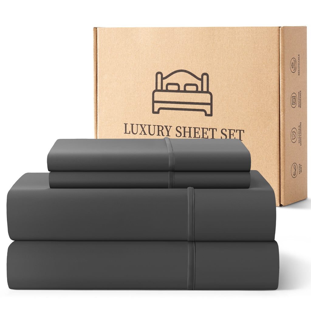 Dark Gray Bed Sheet 4-piece